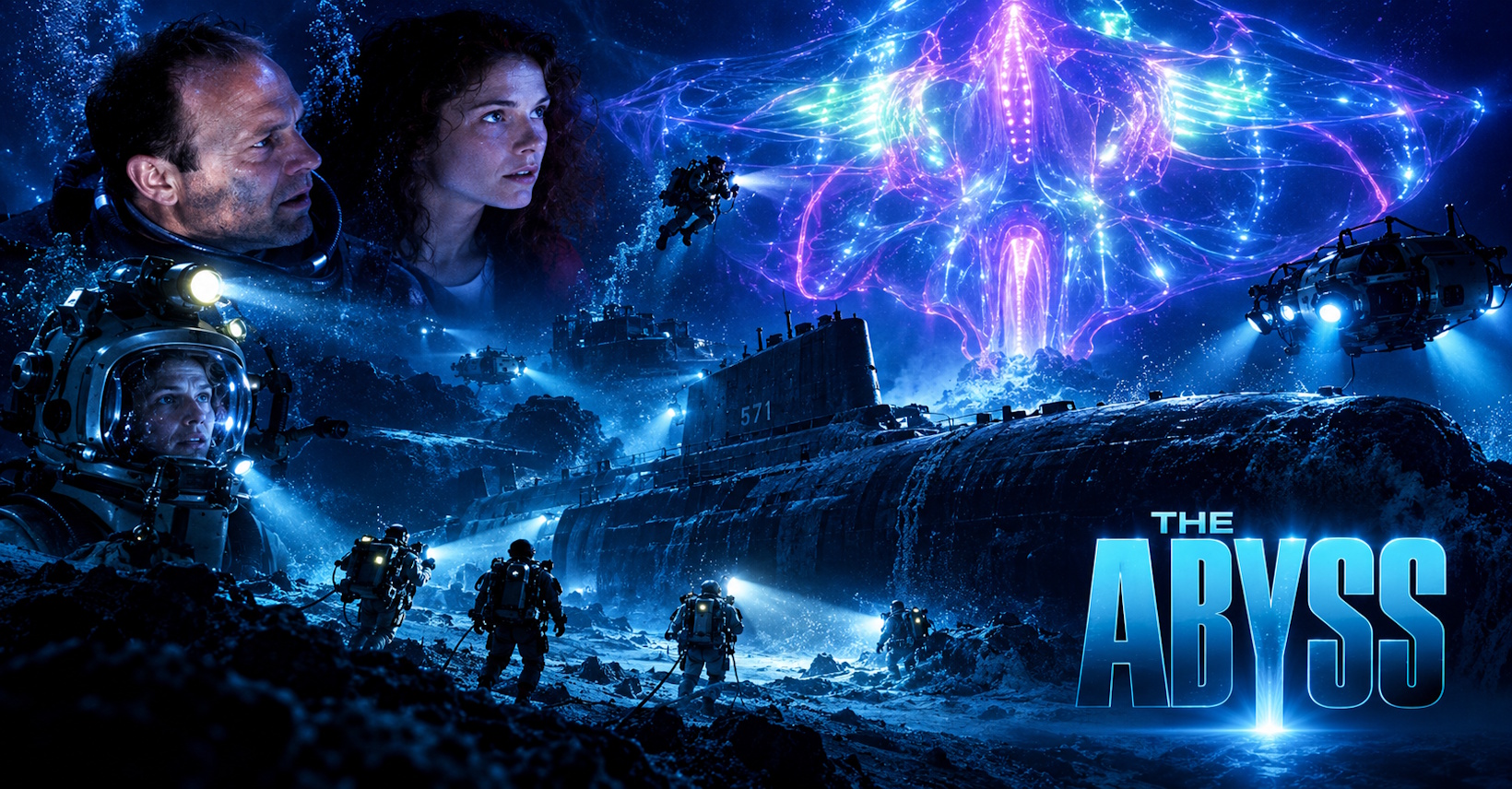 Abyss – Abgrund des Todes: leuchtende außerirdische Struktur in der Tiefsee