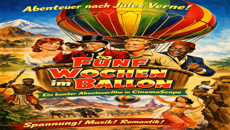 Fünf Wochen im Ballon: Ein Retro 60er-Jahre-Abenteuer