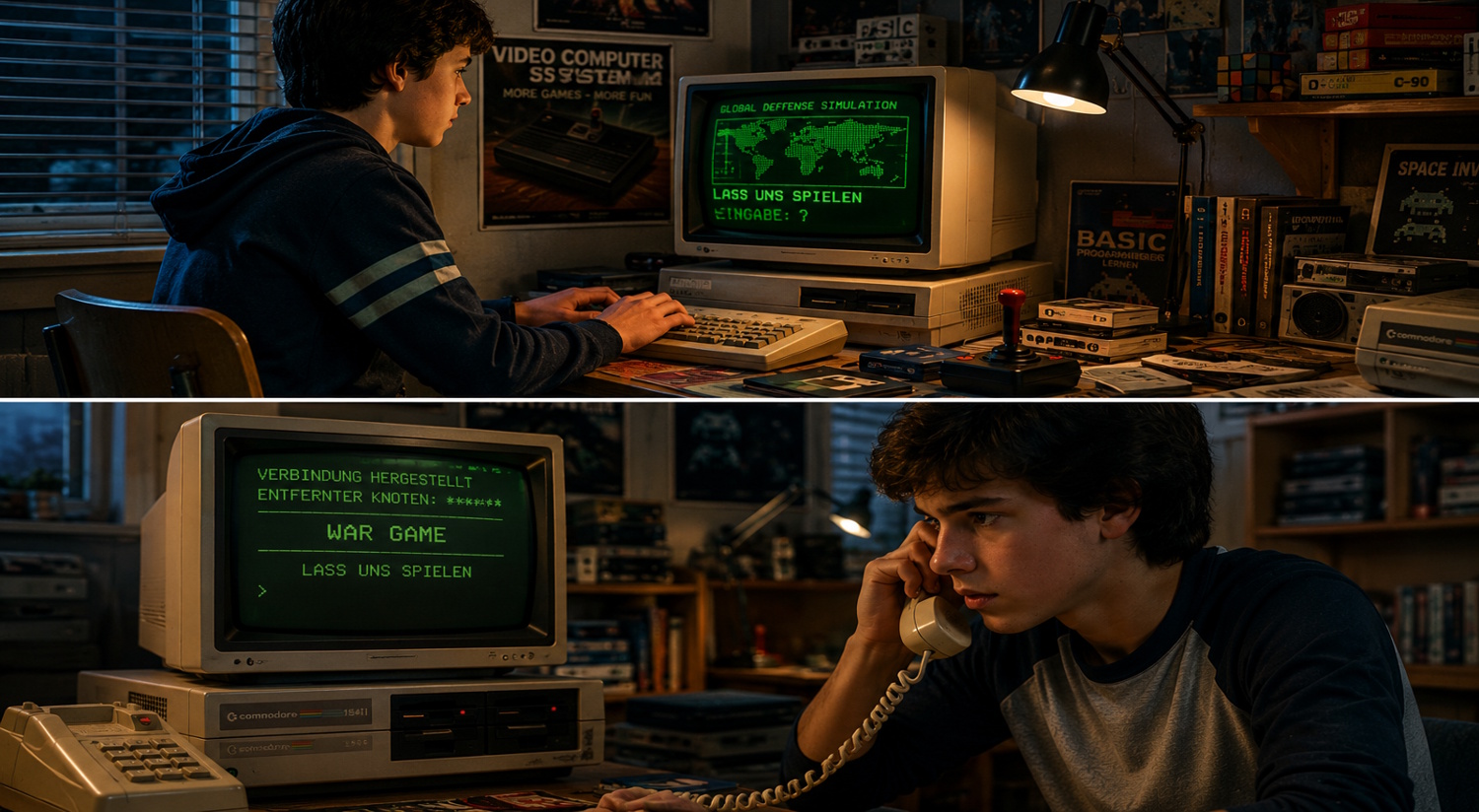 Computerspiel der frühen 1980er-Jahre als Symbol für die Heimcomputer-Ära in WarGames – Kriegsspiele (1983)