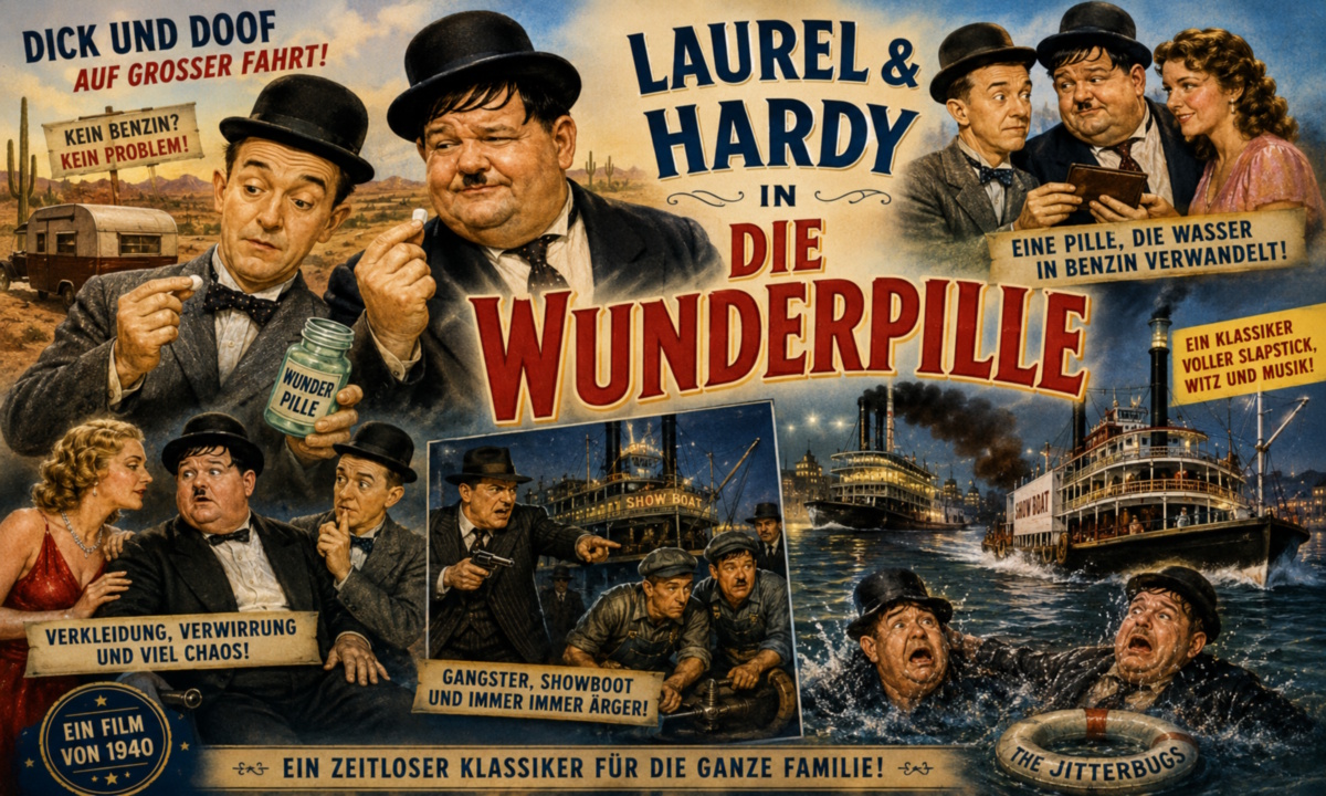Fan-Art zu Dick und Doof und die Wunderpille mit Laurel und Hardy.