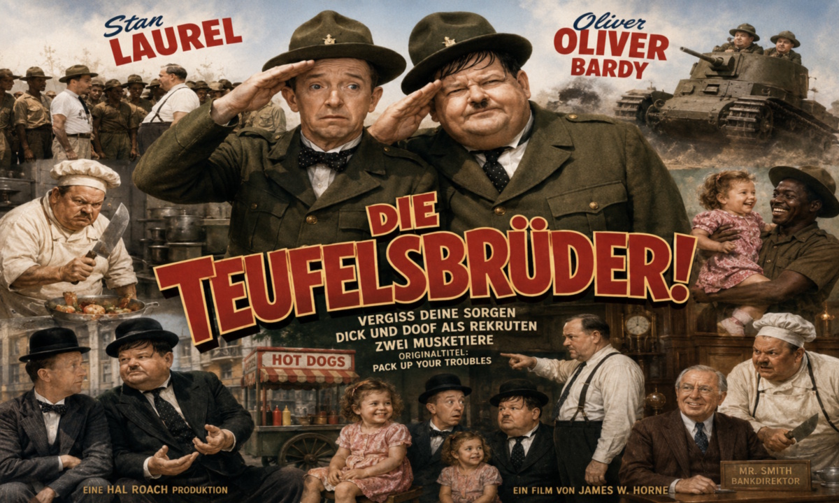 Dick und Doof als Soldaten der US-Armee um 1918