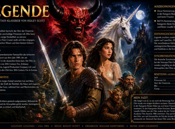 Fan-Bild zum Fantasyfilm Legende (1985) mit Tom Cruise und Tim Curry.