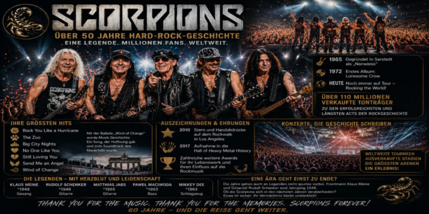 Die Scorpions – deutsche Hard-Rock-Band mit legendären Welthits und internationaler Bühnenpräsenz
