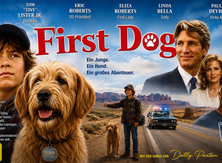 Danny und Teddy, der Hund des US-Präsidenten, erleben im Familienfilm First Dog – Zurück nach Hause ein spannendes Abenteuer quer durch die USA.