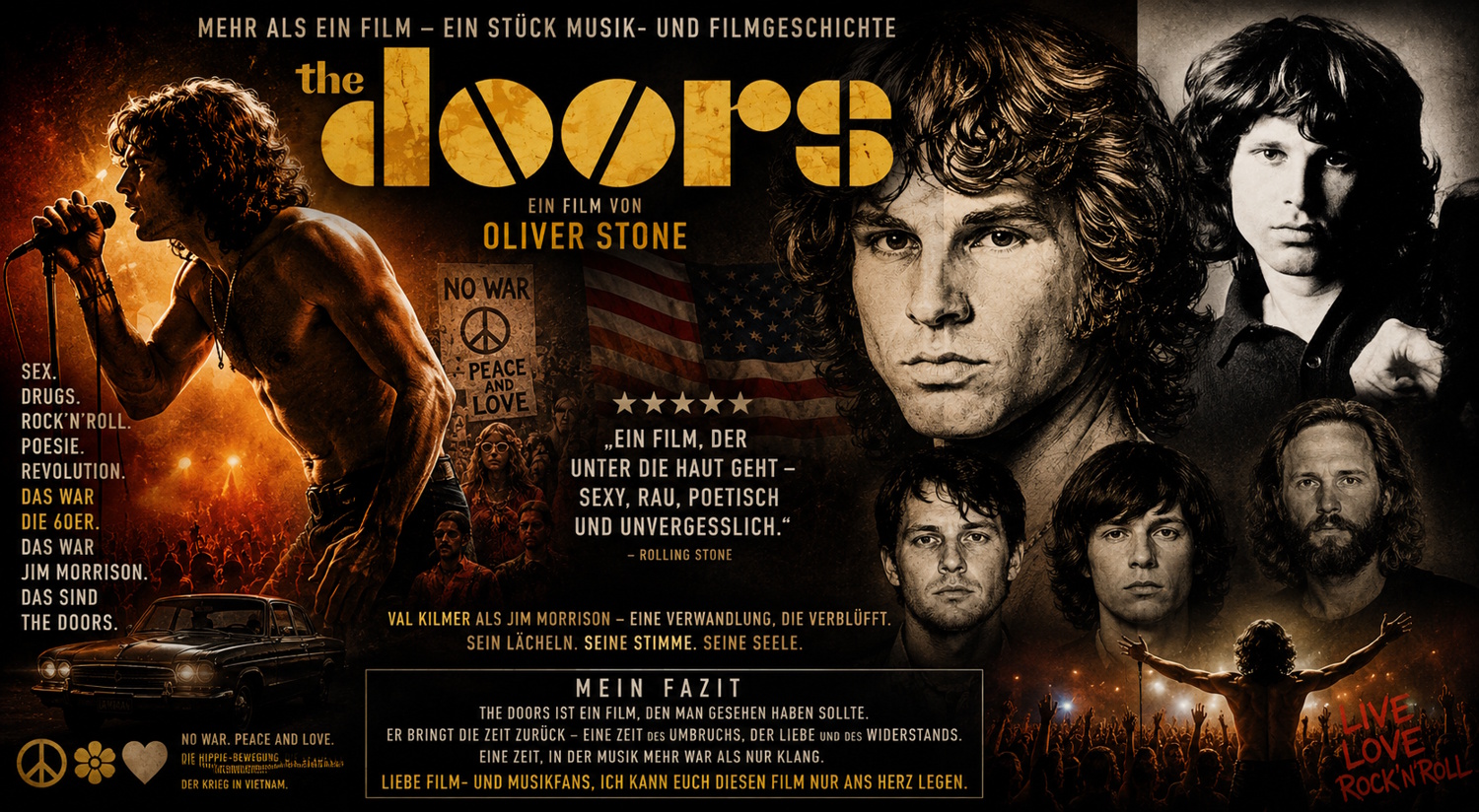 Fan-Bild zum Kultfilm The Doors (1991) von Oliver Stone mit Val Kilmer als Jim Morrison