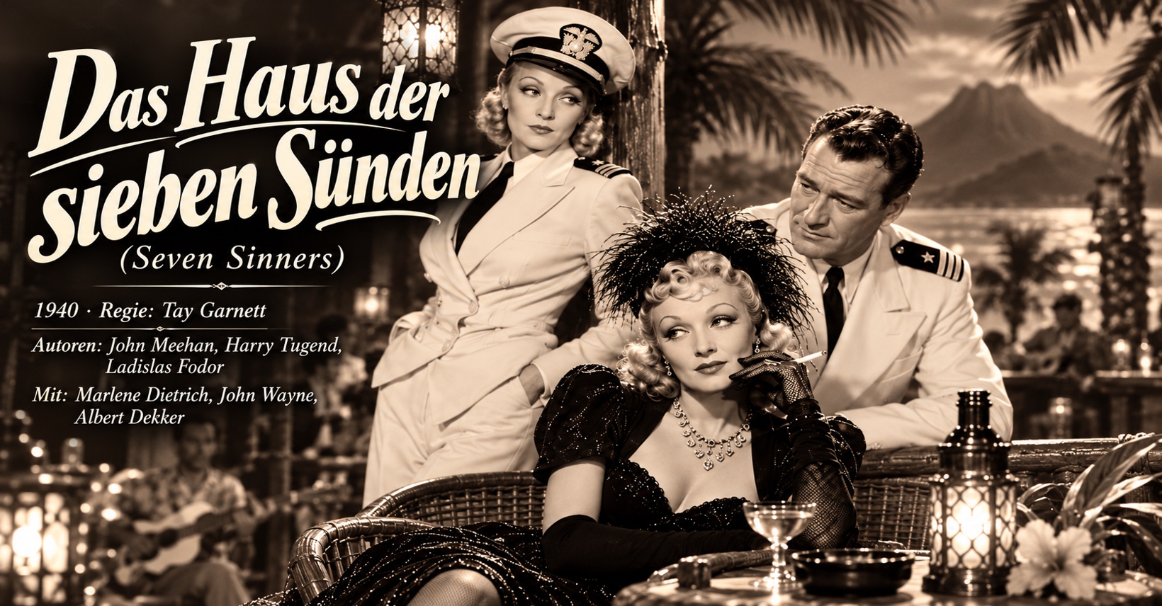 Marlene Dietrich und John Wayne in Das Haus der sieben Sünden (1940)